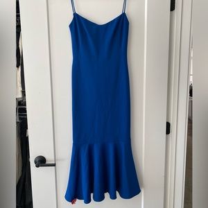 Stunning royal blue scoop back formal dress